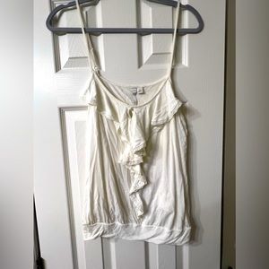 Spaghetti strap with front ruffle